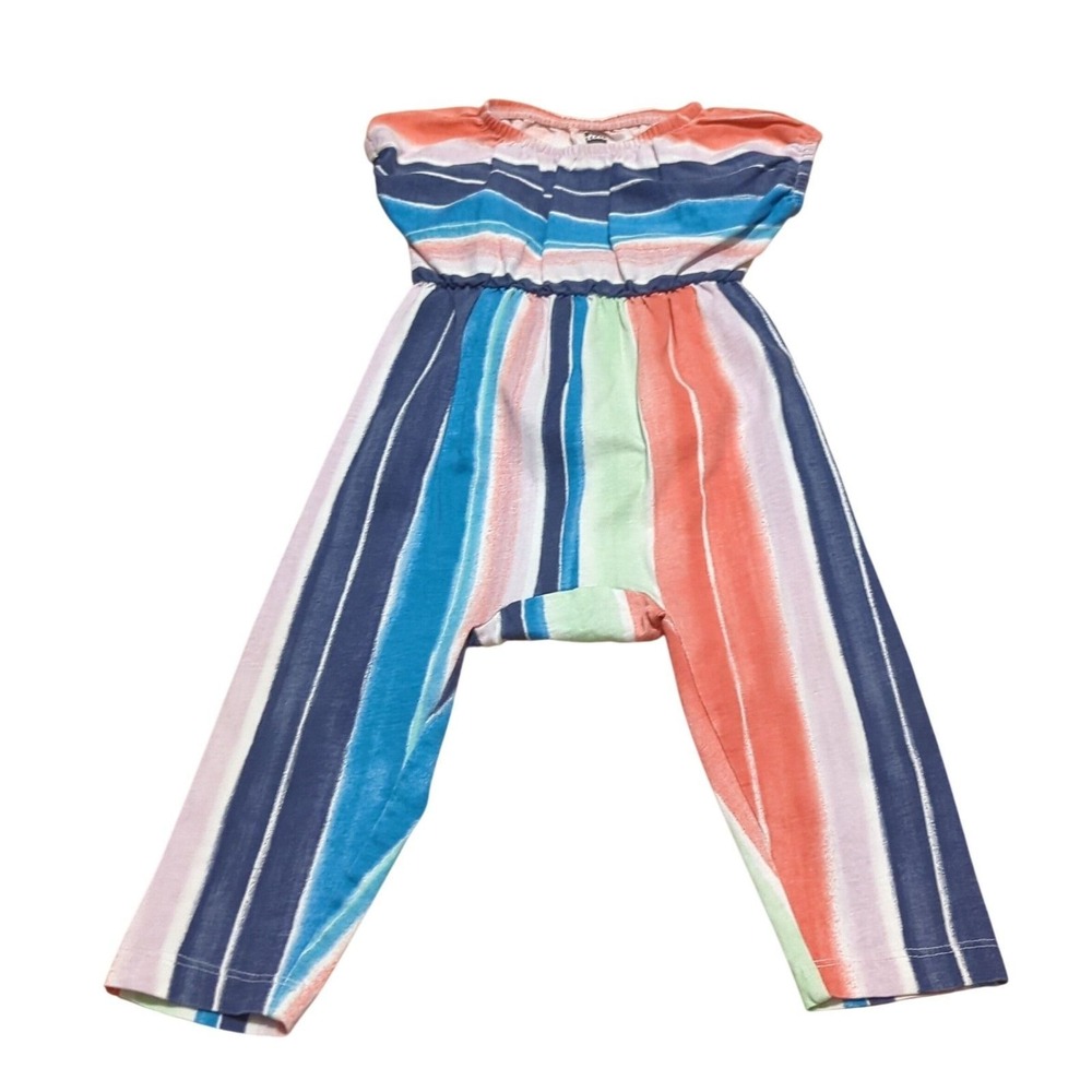 Tea Collection Striped Short Sleeve Romper One Piece Multicolor Kids Size 12-18M